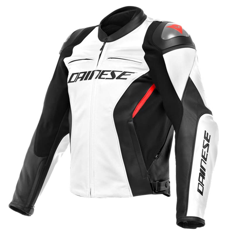 Dainese Racing 4 Leather Jacket White Black | MotoStorm [en]
