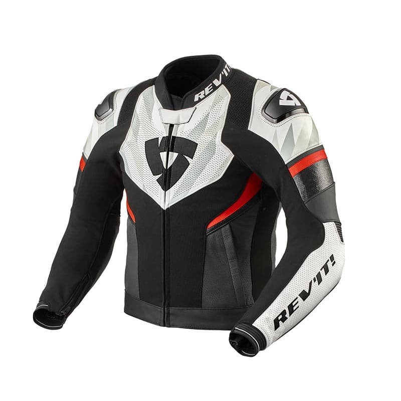 Rev'it Hyperspeed 2 Air Leather Jacket Black White | MotoStorm [en]