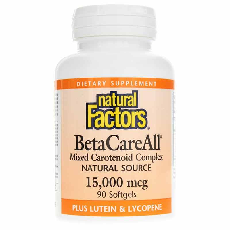 BetaCareAll Mixed Carotenoid Complex 25000 IU, Natural Factors