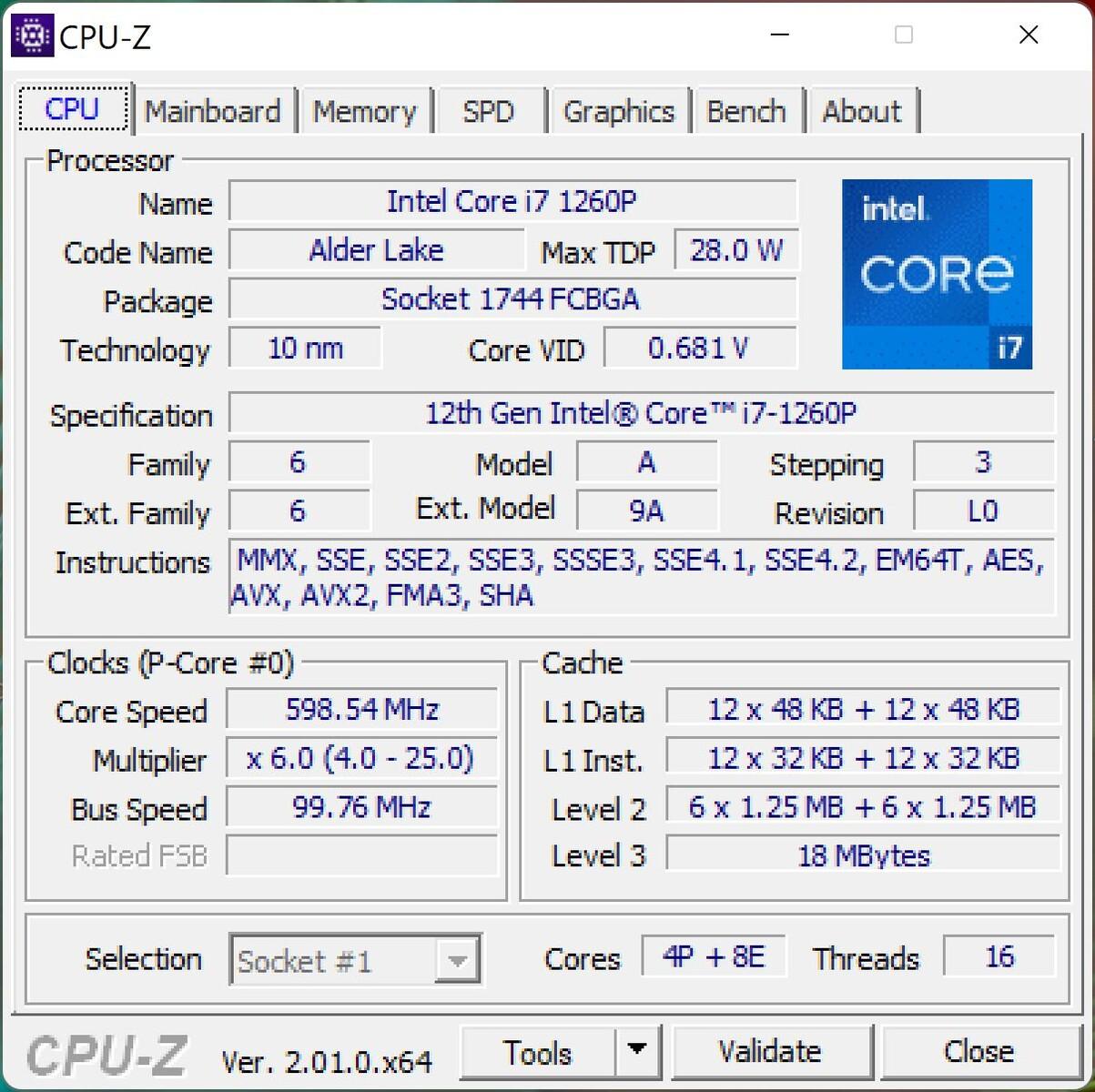 Intel Alder Lake Core i7-1260P - The 12th Generation of Mobile CPUs in ...