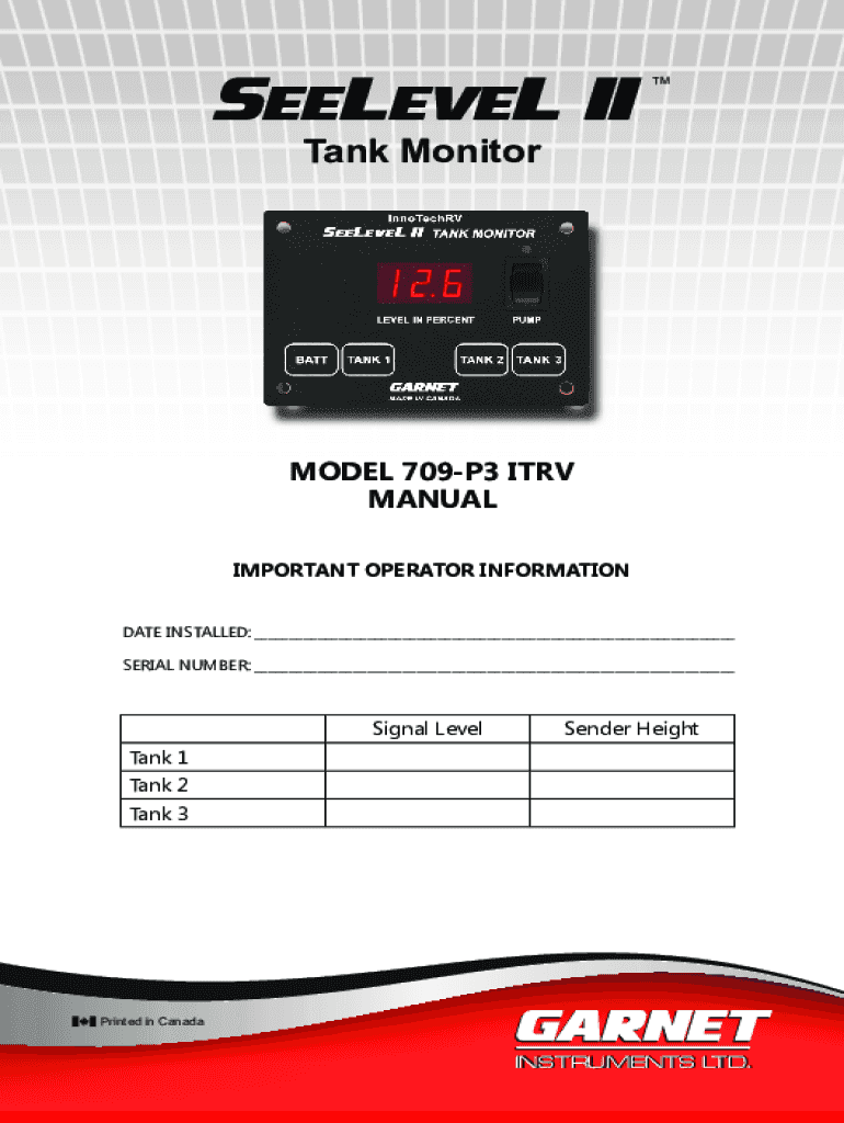 SeeLevel II 709-P3W Tank Monitoring System