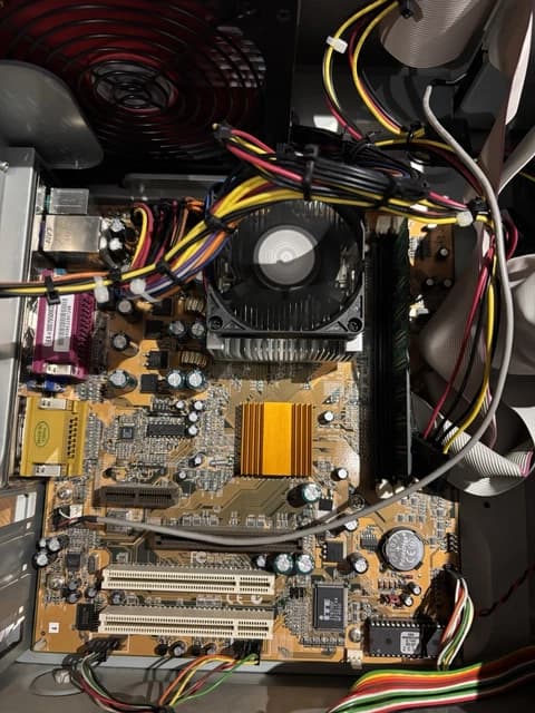 WORKING VINTAGE SOCKET A 462 Athlon Motherboard & Duron CPU Memory HSF ...