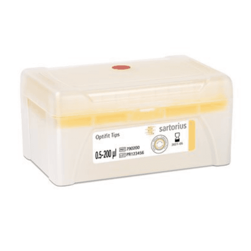 Optifit Single Tray Rack, 200μL, Yellow, Low Retention, 51mm, 10 x 96 ...