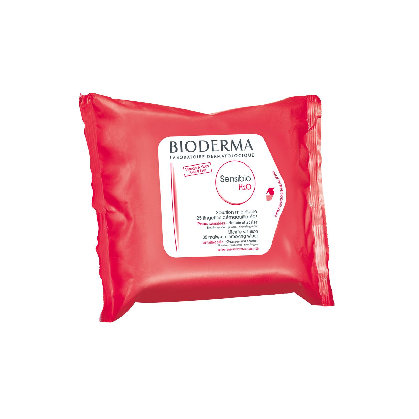 Bioderma Sensibio H2O Lingettes démaquillantes x25 Eau micellaire Peaux ...