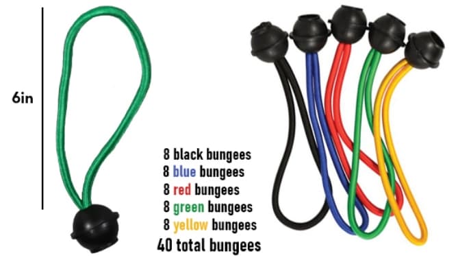 40pc Heavy-Duty Ball Stretch Bungee Cord Set - PulseTV