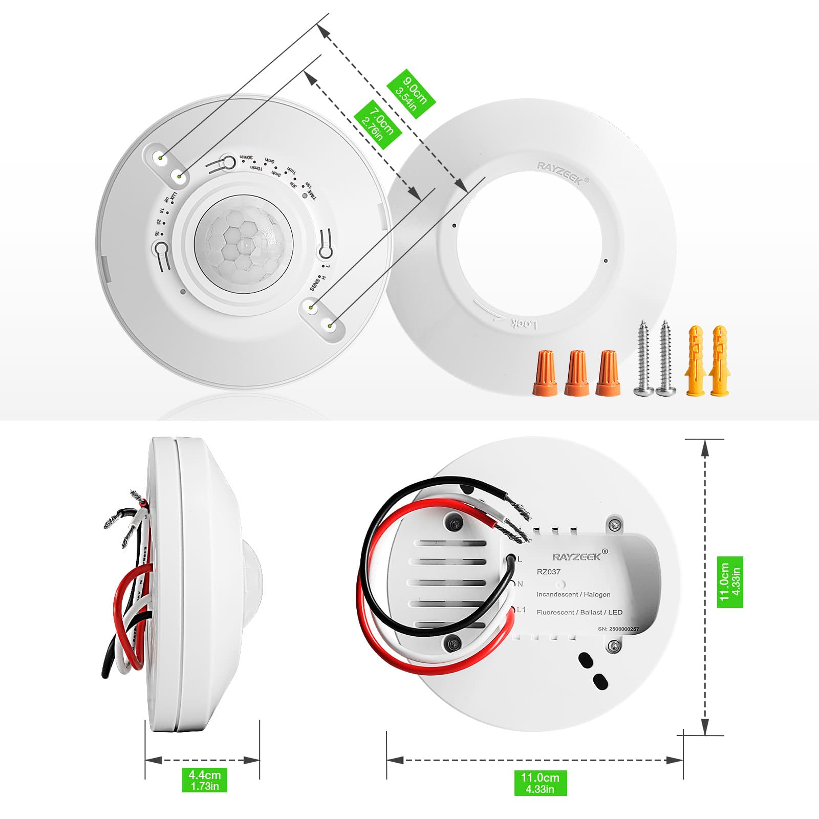 RZ037-10A Ceiling Mount Occupancy Motion Sensor | Rayzeek