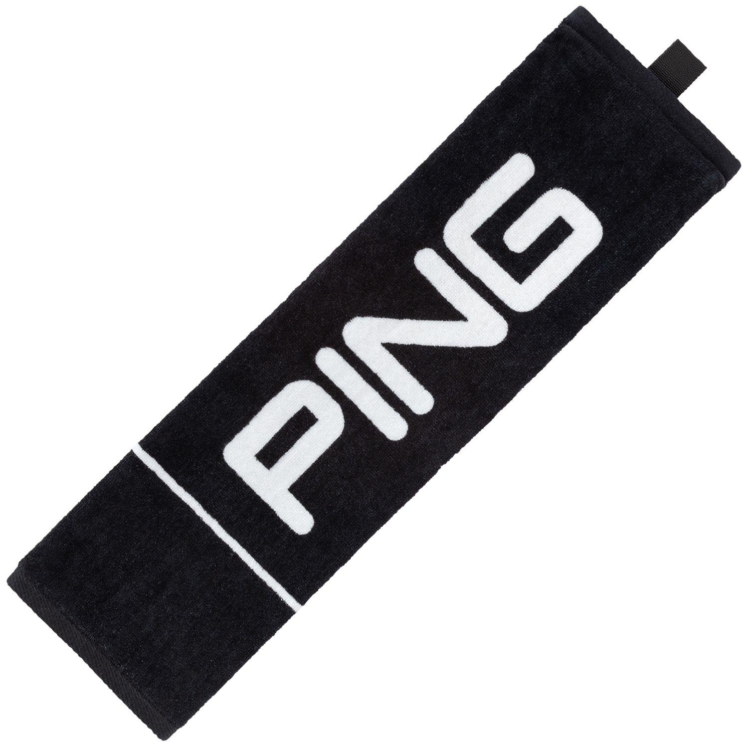 Ping Tri-Fold Golf Towel Black/White | Scottsdale Golf