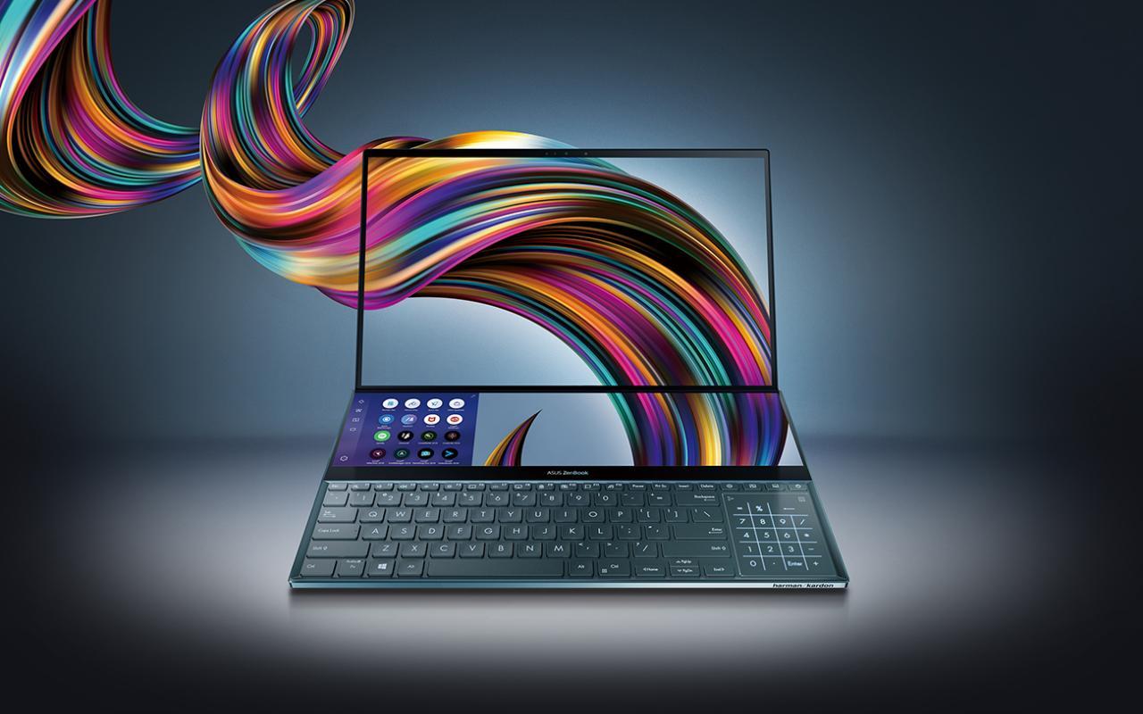 ASUS ZenBook Pro Duo puts a large second 4K screen above the keyboard ...