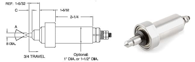 1" Shank Diameter | Male Point Live Center Assemblies | Male Point Live ...