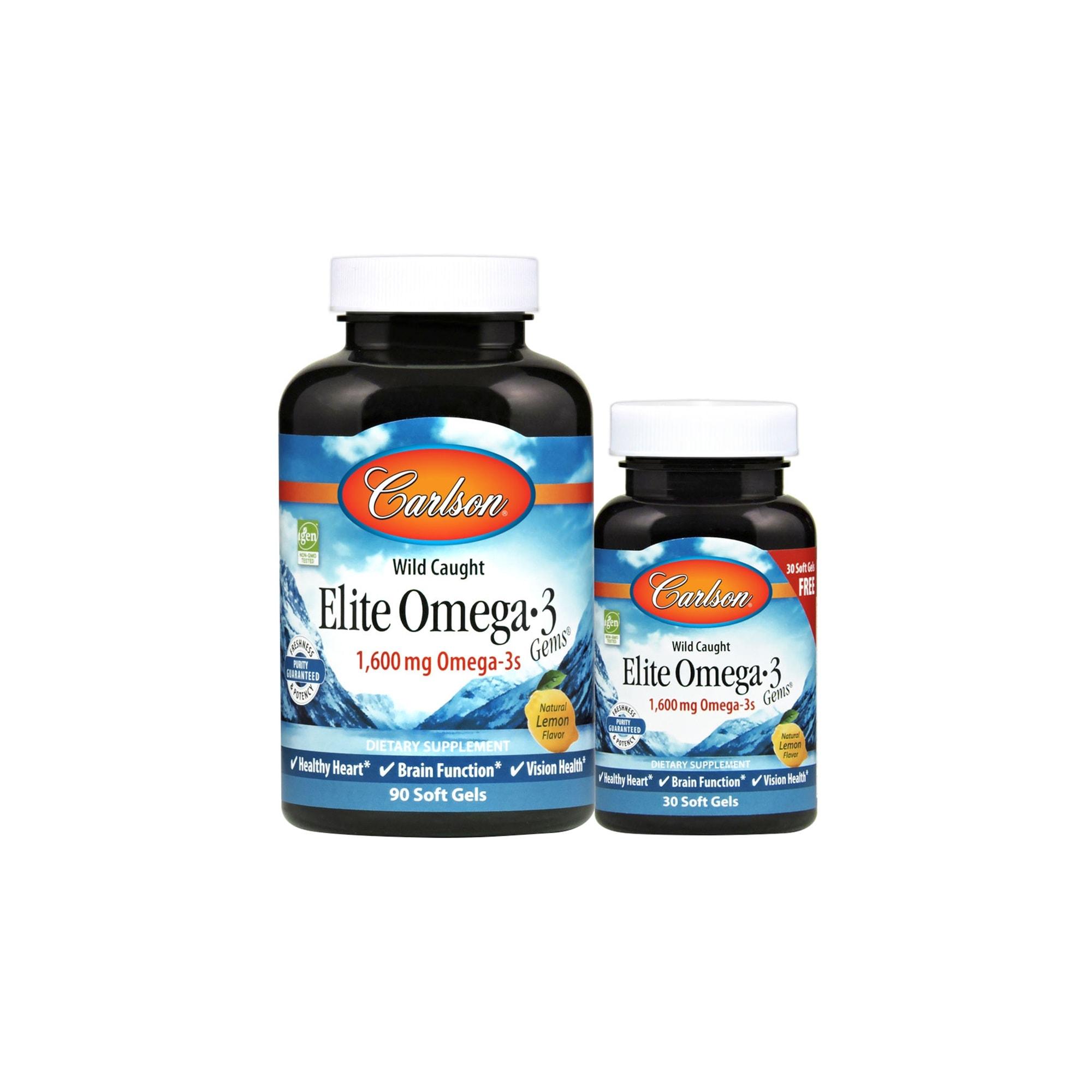 Supplément Carlson Labs Elite Omega-3 Gems + Vitamine D3