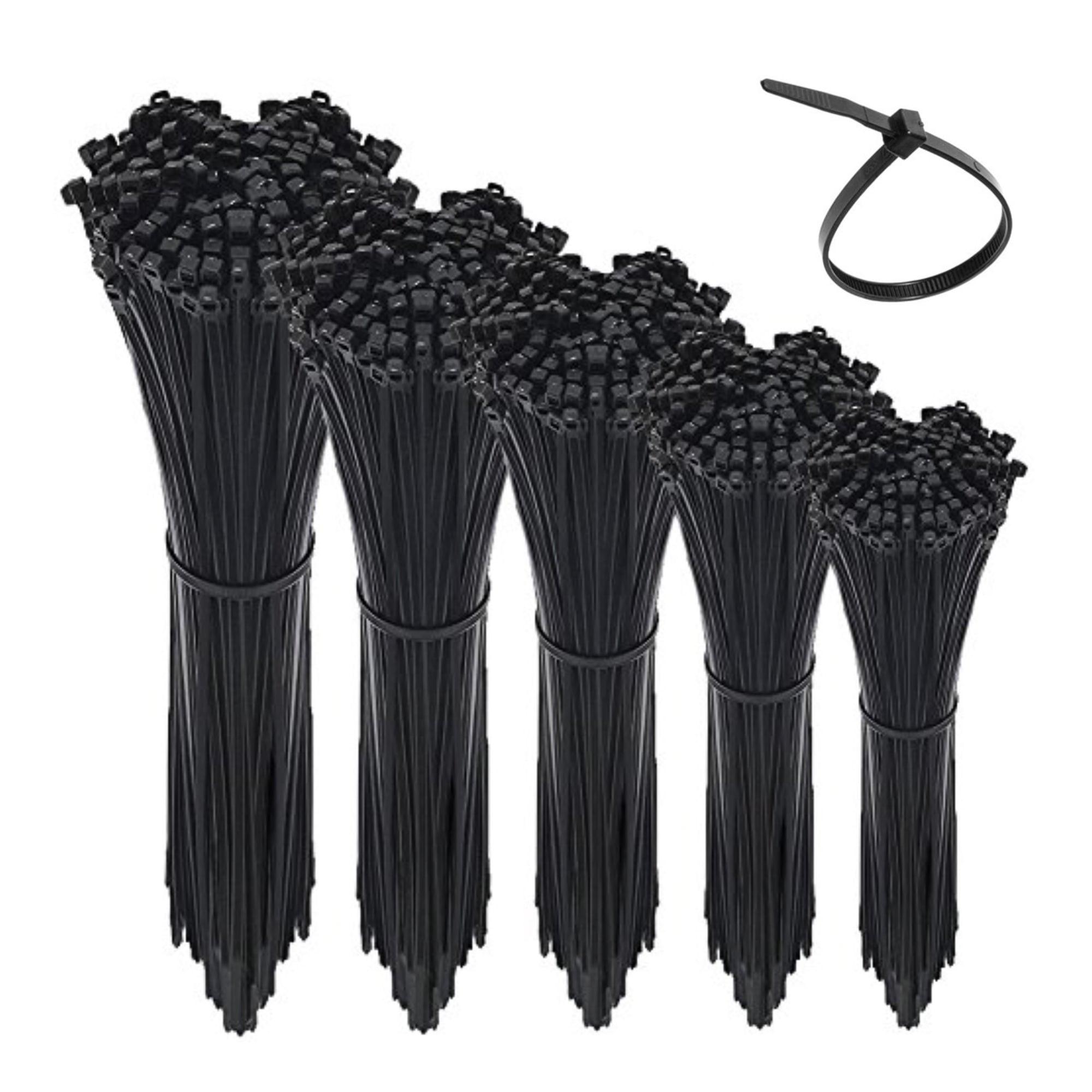 Buy 1000pcs Cable Zip Ties 2.5mm x 100mm Black Nylon UV Stabilised ...