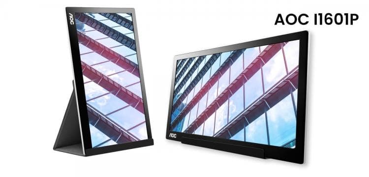 AOC Launches I1601P Portable Monitor with Hybrid USB-C and USB-A Connection