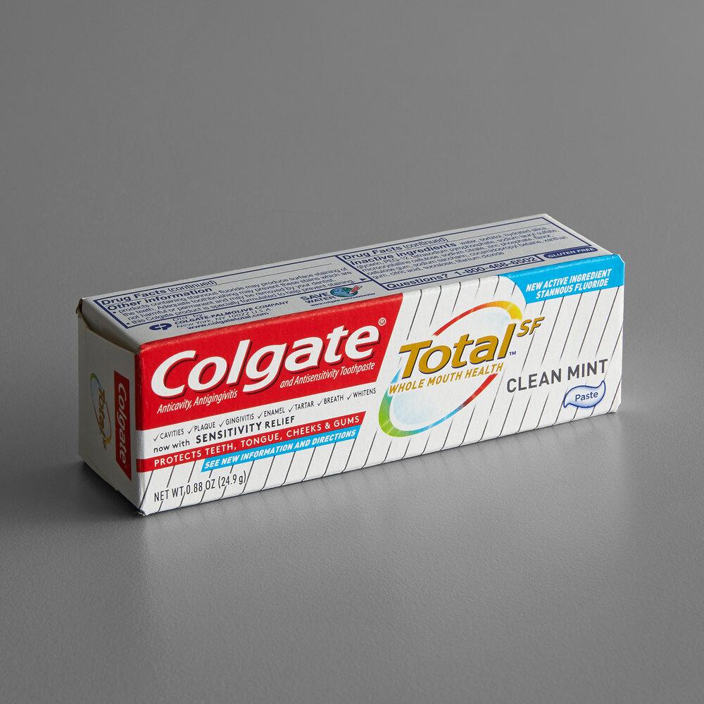 Colgate Total SF Clean Mint Toothpaste 0.88 oz. Tube - 24/Case