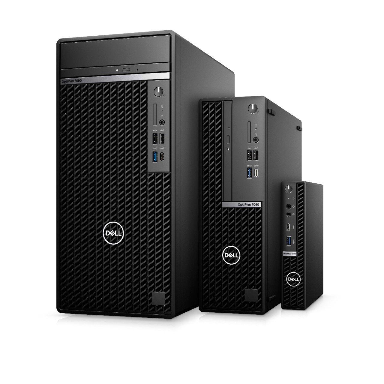 Dell's OptiPlex 7090 Tower stands tall alongside Small Form Factor and ...