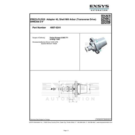 Eppinger ER40 PRECIFLEX Adapter Type 7 4007-0241 | Zoro