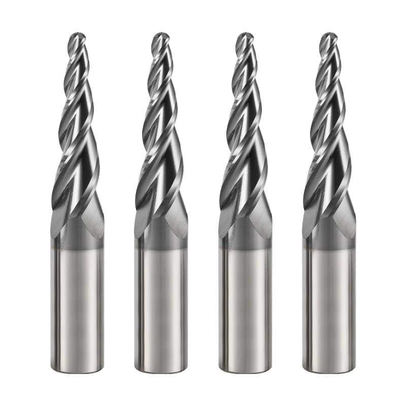Tapered end mills | Solid carbide 2 flute tapered ball nose end mill