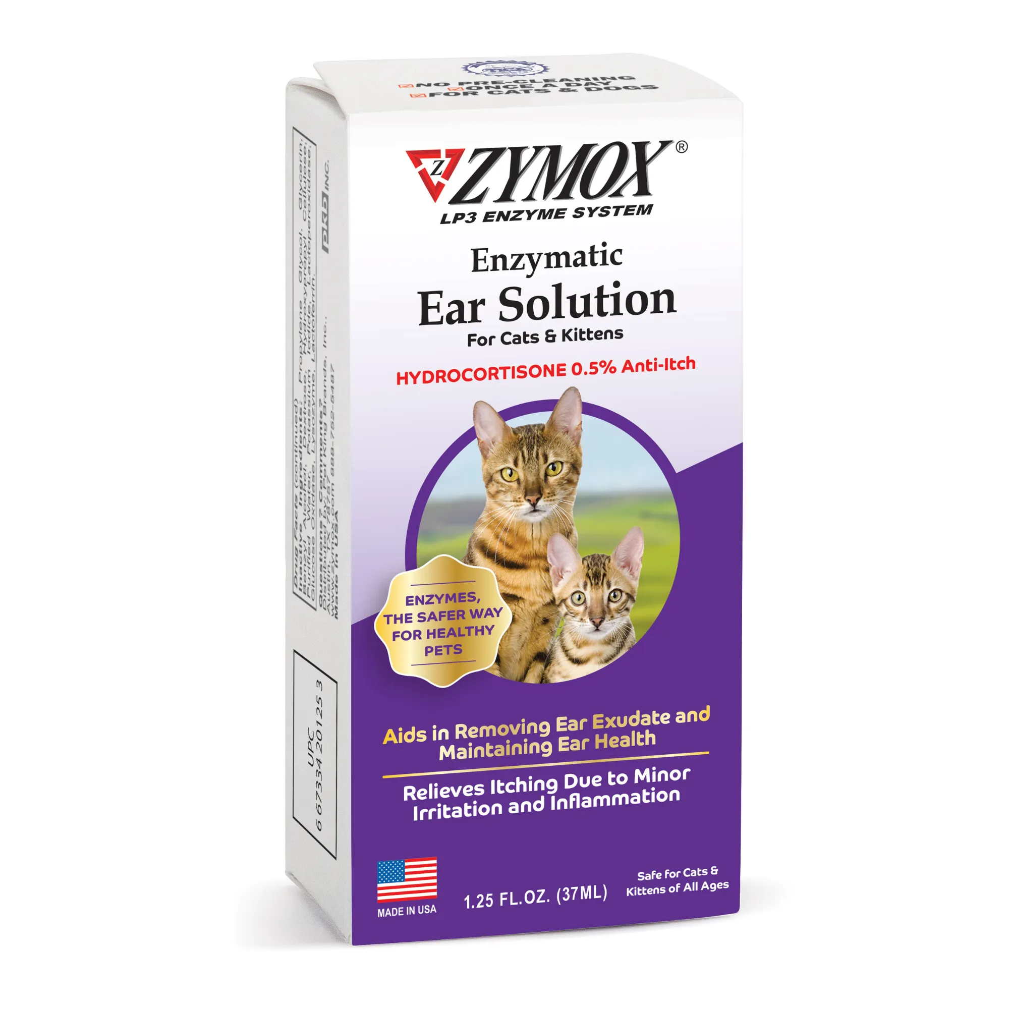 ZYMOX® Enzymatic Ear Solution with .5% Hydrocortisone for Cats ...