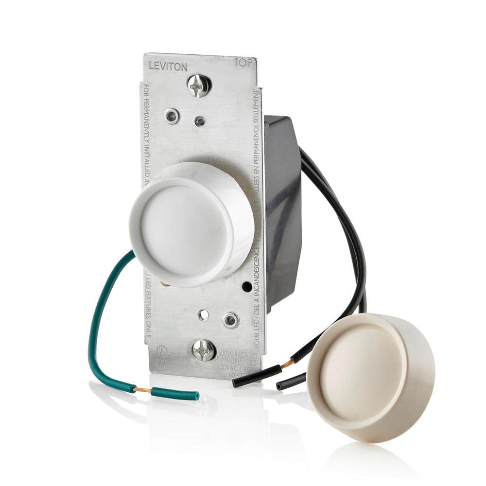 Leviton Trimatron 600-Watt Single-Pole Universal Rotary Dimmer, White ...