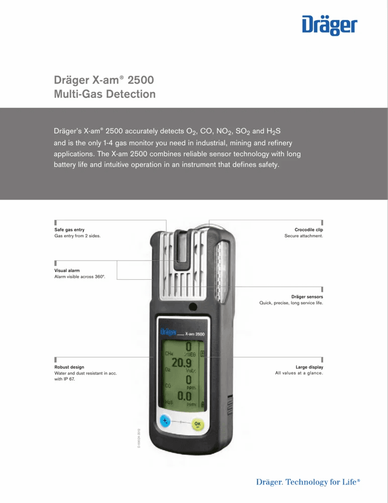 Drager X-am 2500 Multi Gas Detector at ₹ 52500 | Portable Gas Detectors ...