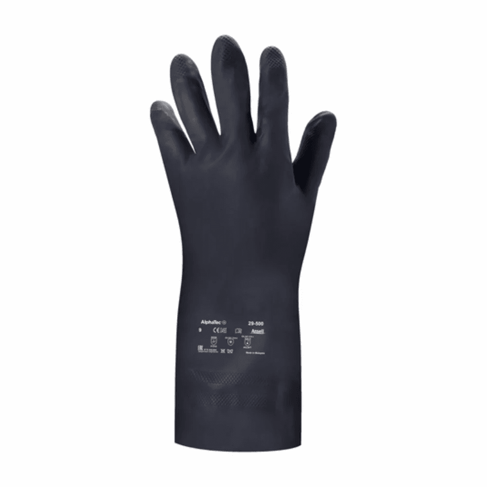 Black Ansell AlphaTec Neoprene Chemical Resistant Gloves (29-500) at ...