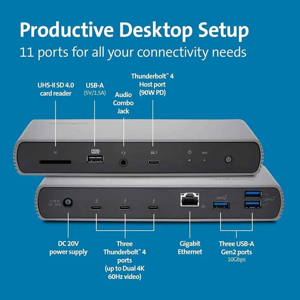 Kensington SD5750T Thunderbolt 4 Docking Station for Microsoft Surface ...