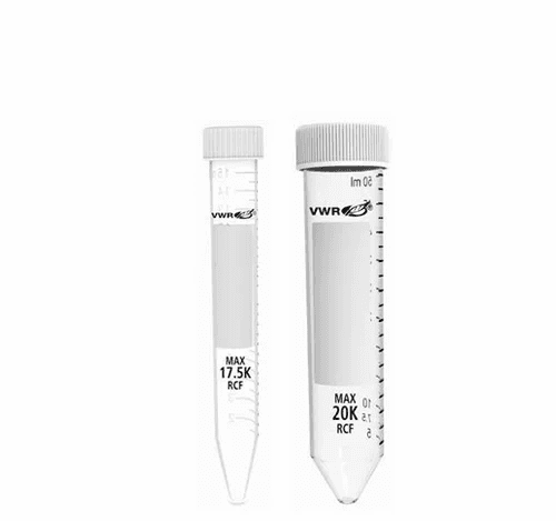 VWR Nonsterile Bulk Centrifuge Tubes, 50 mL, Natural, With Flat Caps at ...