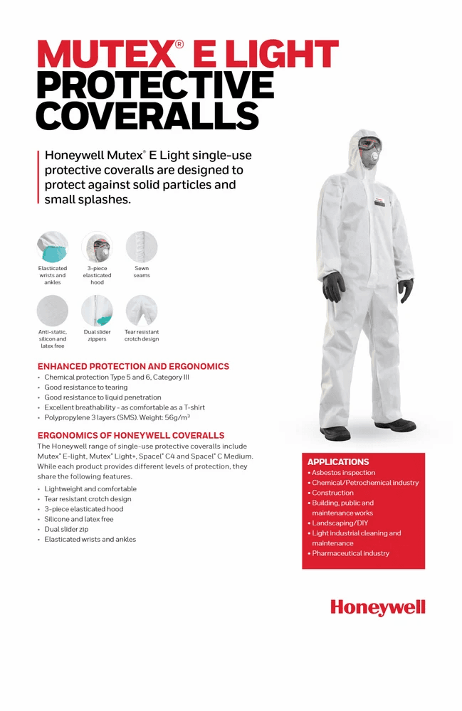 Mutex E Light Protective Coveralls Honeywell at ₹ 190/set | Coronavirus ...