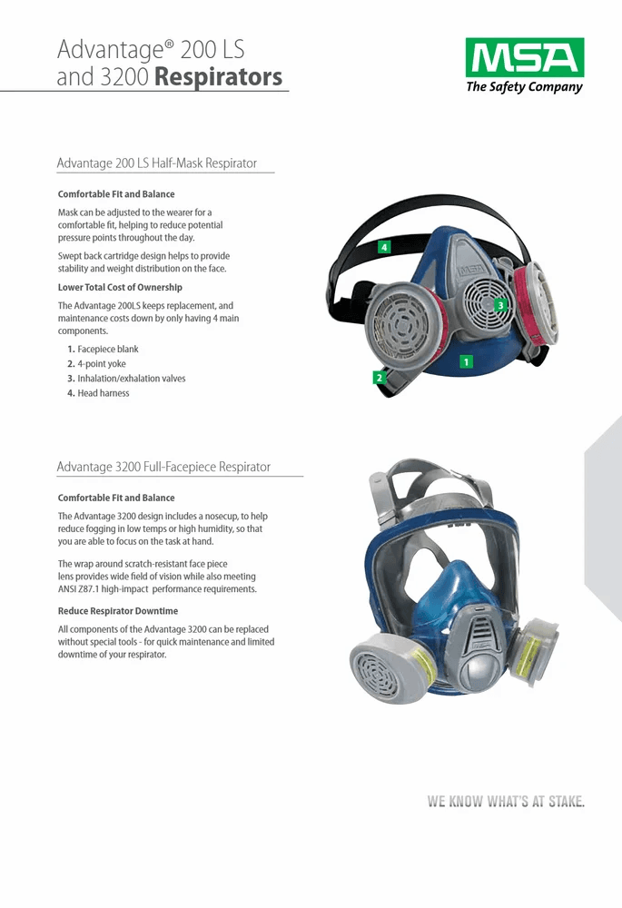 MSA Advantage 200 LS Silicone Half Mask Respirator with Bayonet ...