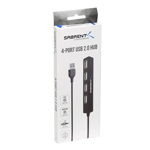 Sabrent USB 2.0 4-Port Slim Hub - Micro Center