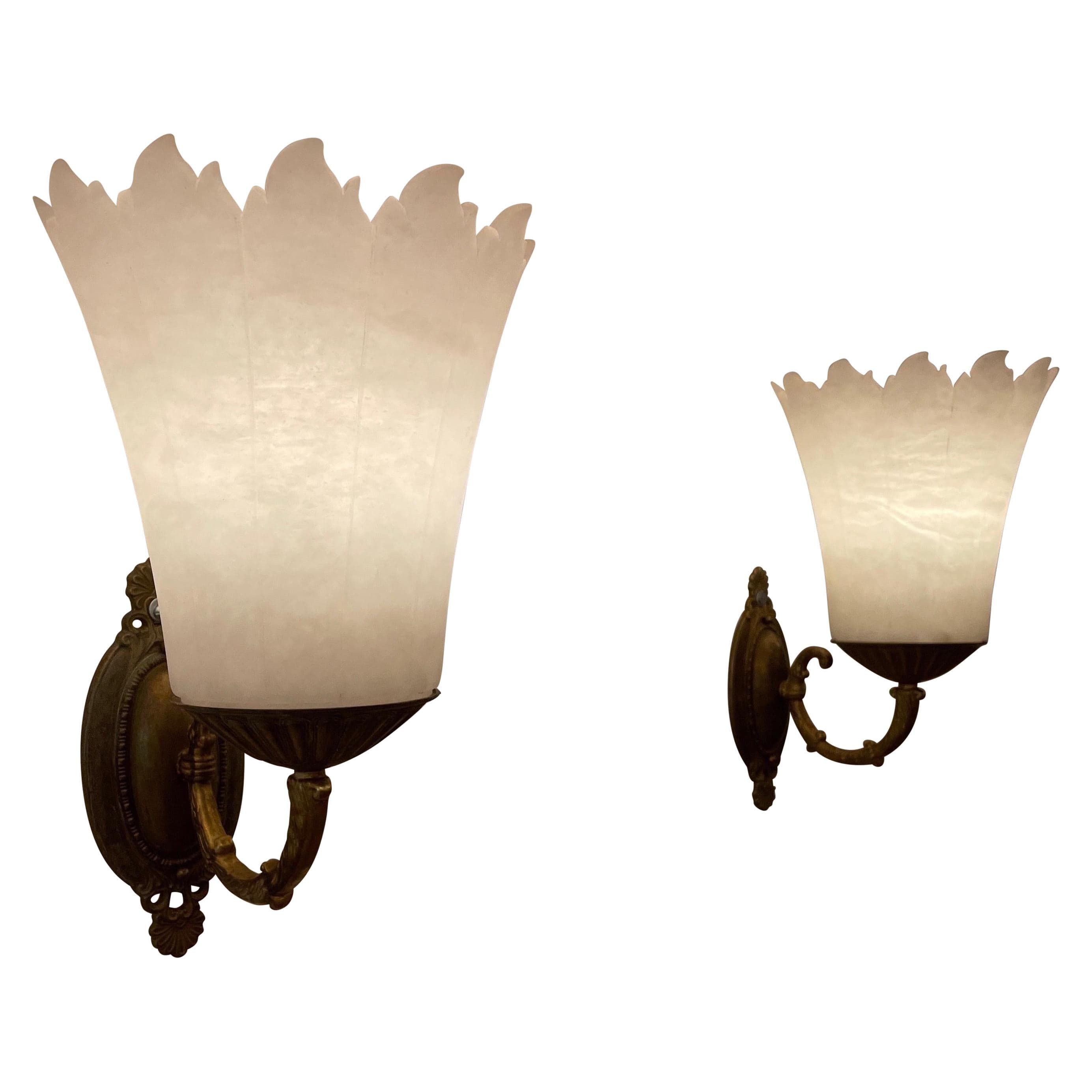 Pair of Large Neoclassical Torch Sconces at 1stDibs | paired torches