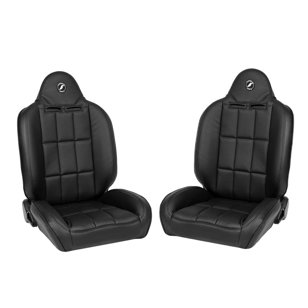 Corbeau Baja RS Reclining Suspension Seat Pair - Vinyl - Black 66401PR