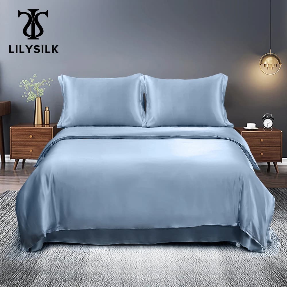Lilysilk Bedding Set 4pcs Silk 100 Mulberry Luxury Queen King Seamless ...