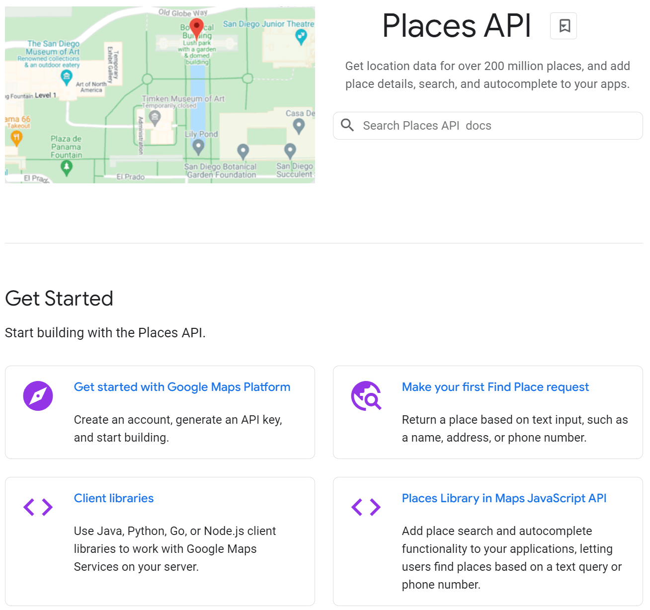 Get Location Data using Google Maps Places API
