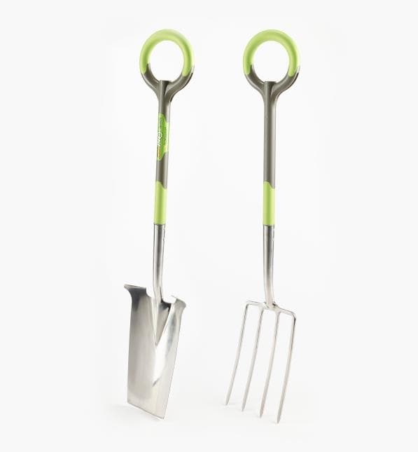 Radius Ergonomic Stainless-Steel Digging Spade & Fork Set - Lee Valley ...