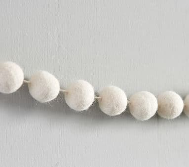 White Felt Ball Christmas Tree Garland | Pottery Barn Kids