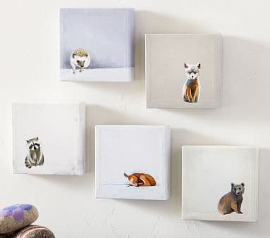 Baby Animals Framed Wall Art - Set of 5 | Pottery Barn Kids