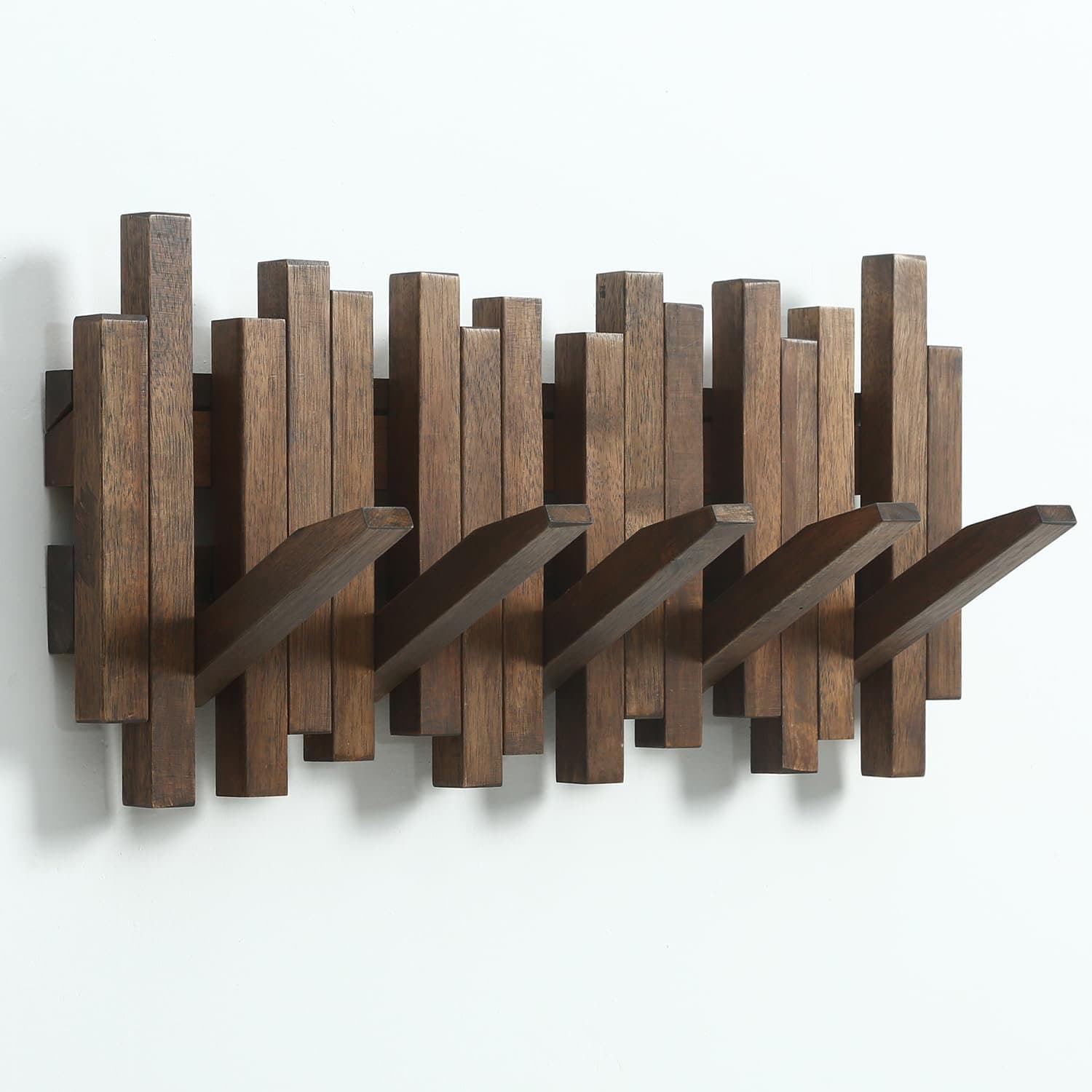 Millwood Pines Arrion Solid Wood Wall 5 - Hook Wall Mounted Coat Rack ...