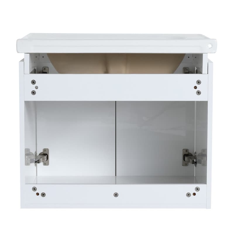 Hokku Designs 24 Inch Wall Mounted Bathroom Vanity with Double Door ...