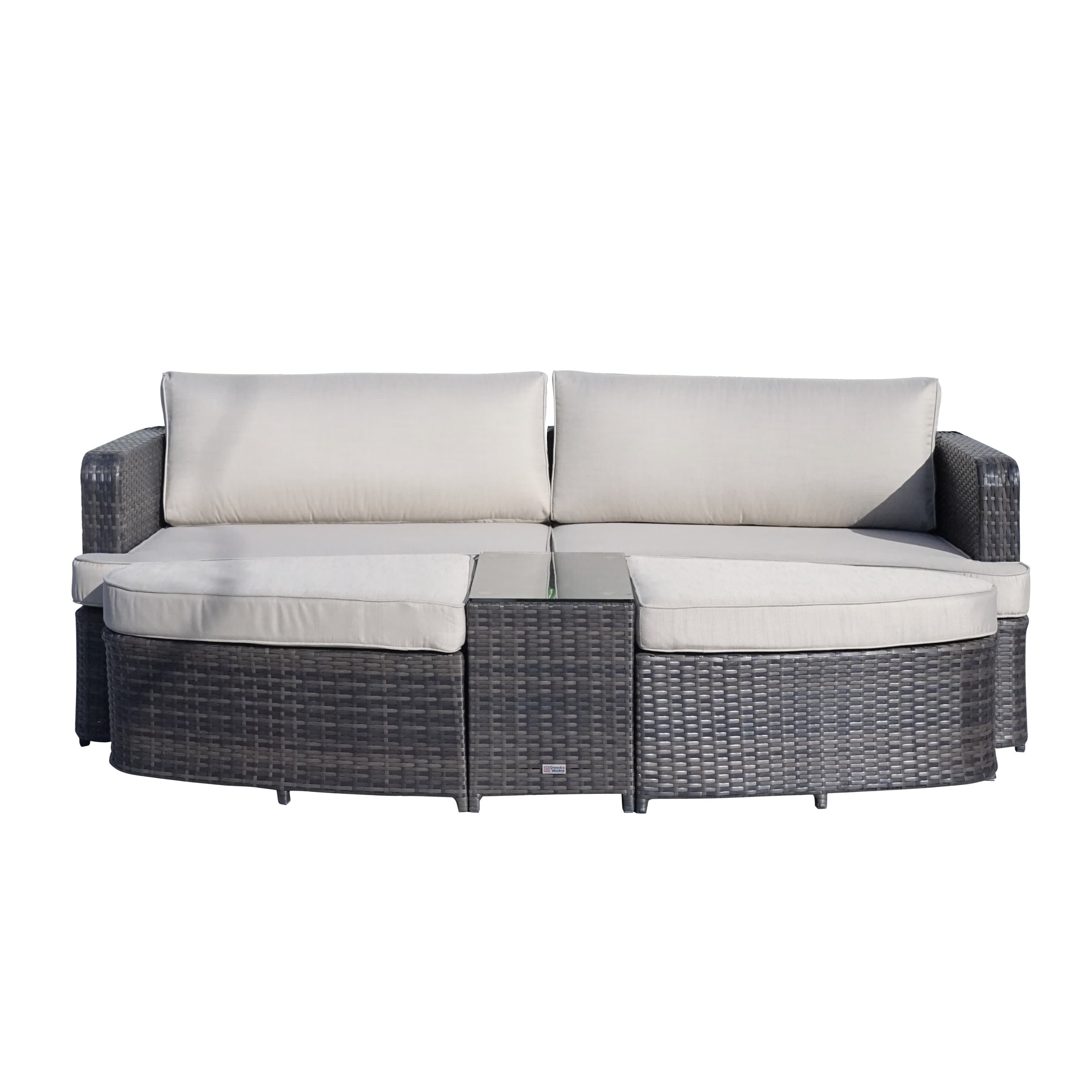 Longshore Tides Toni 5-Piece Outdoor Wicker Aluminum Convertible Chaise ...