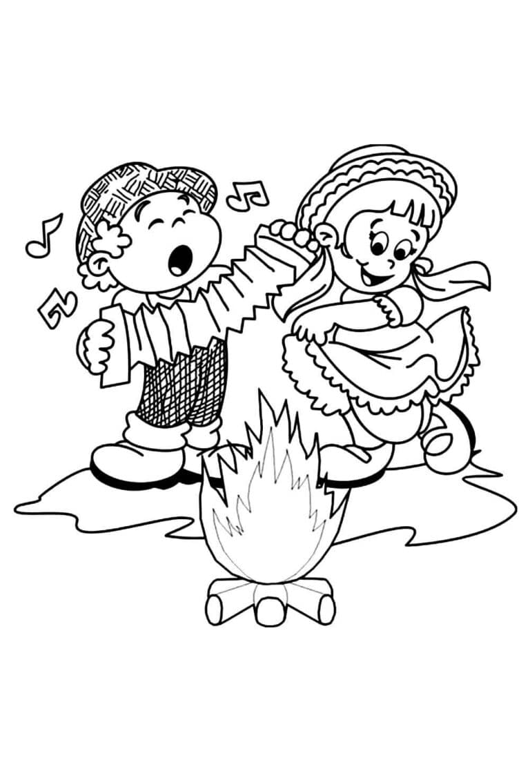 Desenhos de Quadrilha para colorir - Bora Colorir
