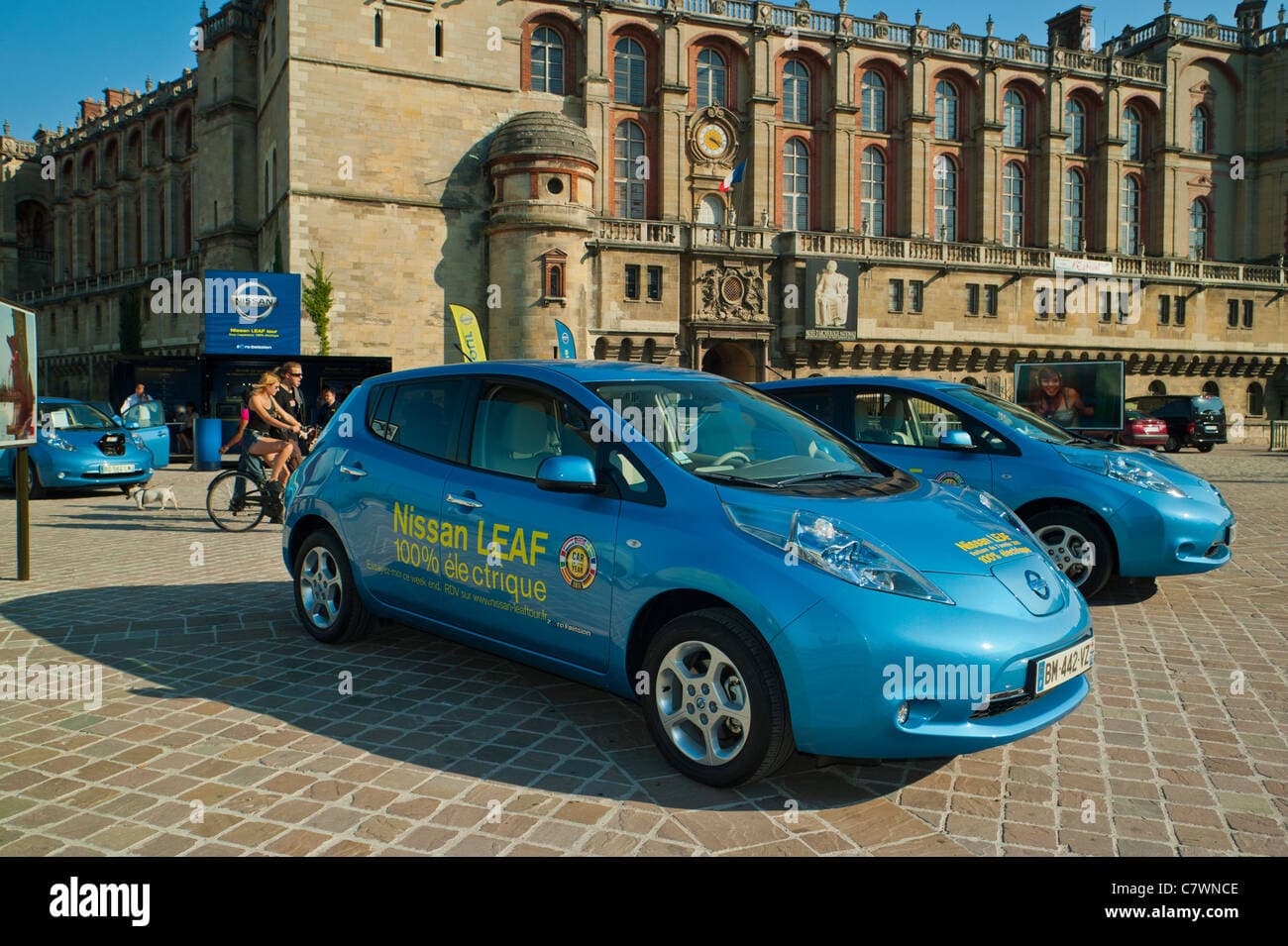 Paris, France, Nissan Leaf, City Electric Car on Display in Saint ...