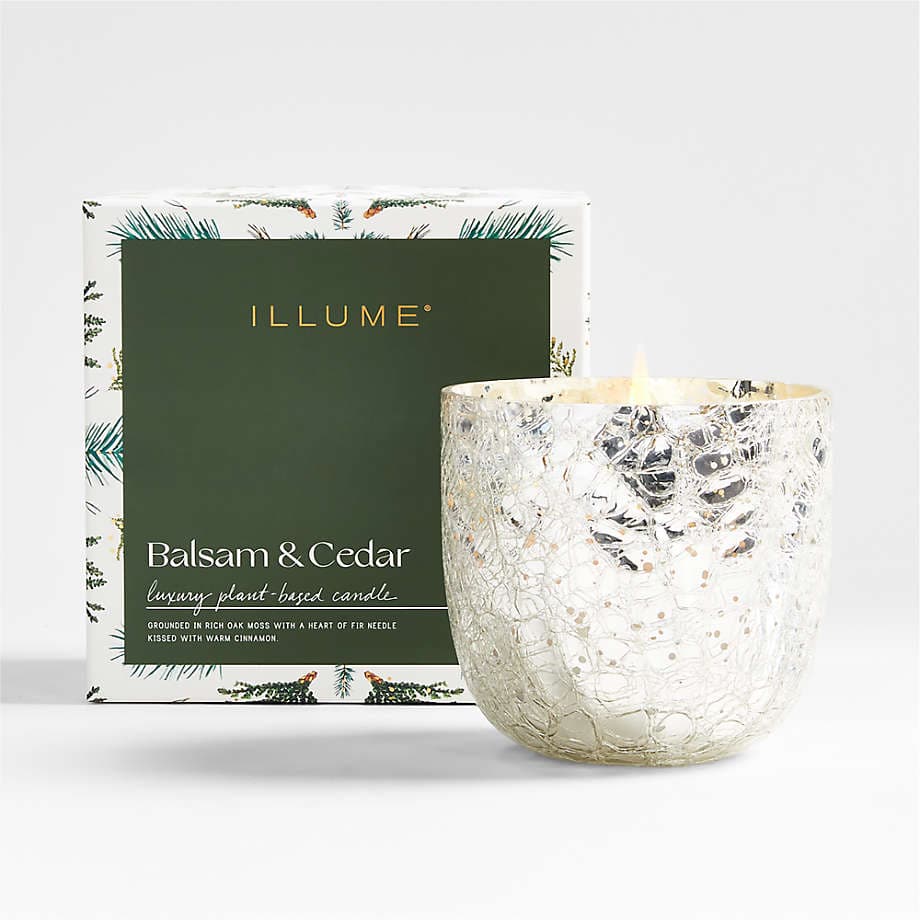 Illume Large Balsam and Cedar Holiday Scented Candle + Reviews | Crate ...