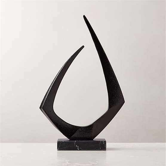 Azande Black Cast Aluminum Sculpture + Reviews | CB2