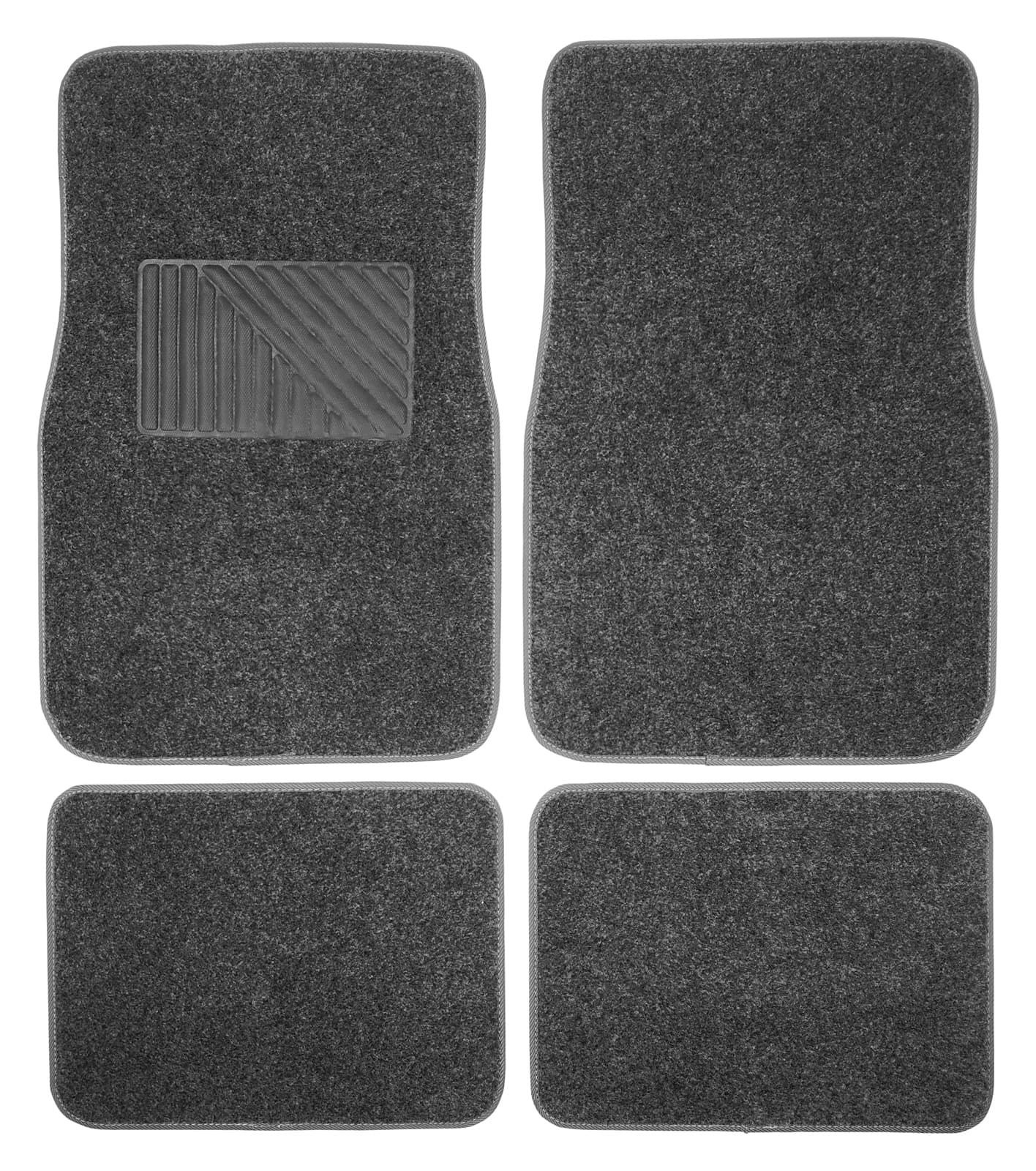 Premium 4-Piece Carpet Car Floor Mats Set with Heel Pad - Universal Fit ...