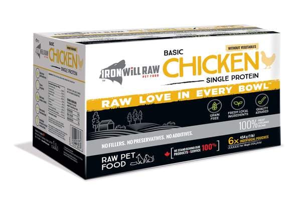 Iron Will Raw Basic Chicken Frozen Cat & Dog Food, 6-lb | Global Pet ...