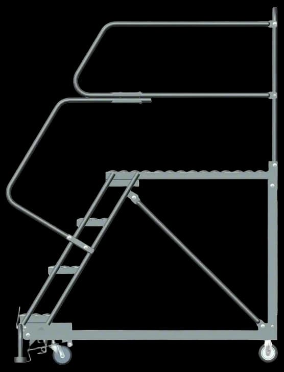Ballymore, Rolling Work Platform, Overall Height 30 in, Steps 3 ...