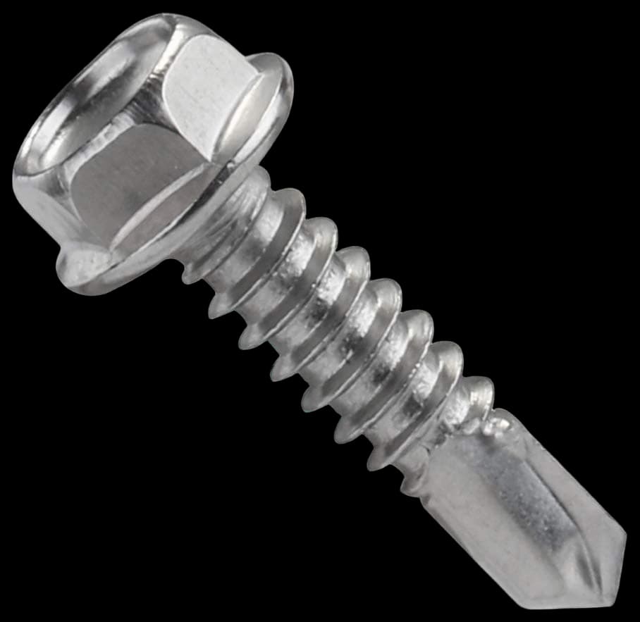 #8 x 1-1/2" Hex Washer Head Self Tapping Sheet Metal Tek Screws with ...