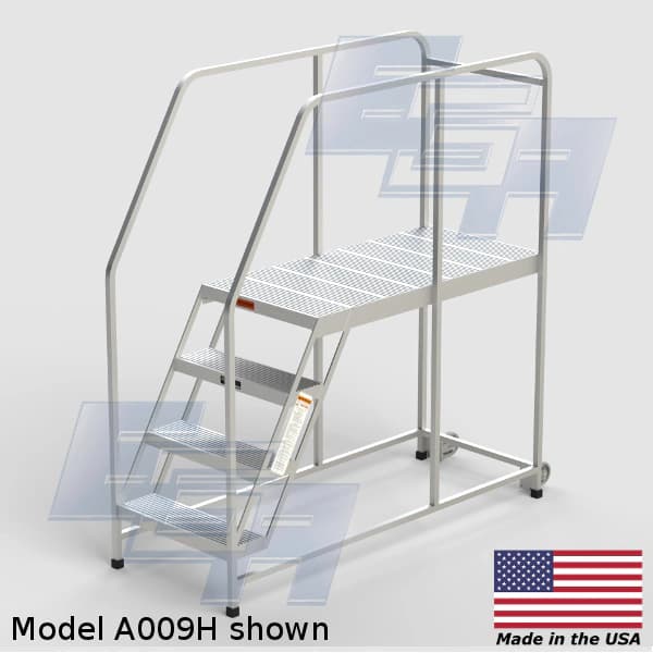Mobile Aluminum Work Platforms - Serrated Tread A012 | EGA Products
