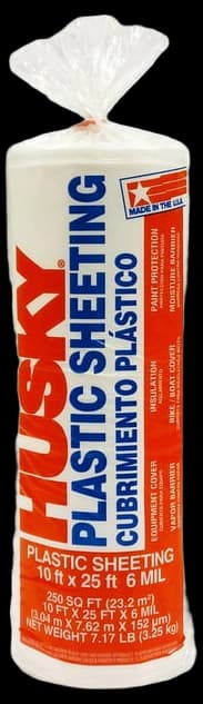 Husky 10 ft. x 25 ft. 4 mil Clear Plastic Sheeting