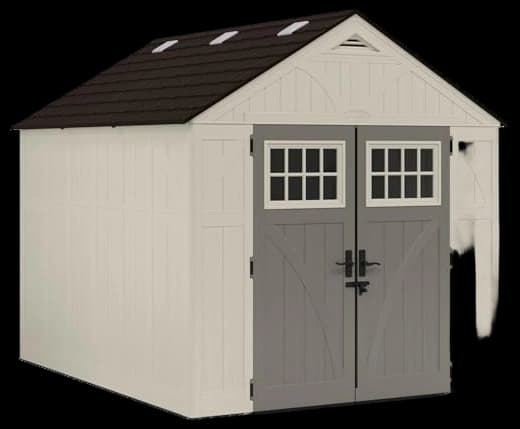 Suncast 8-ft x 10-ft Tremont White Gable Resin Storage Shed (Floor ...